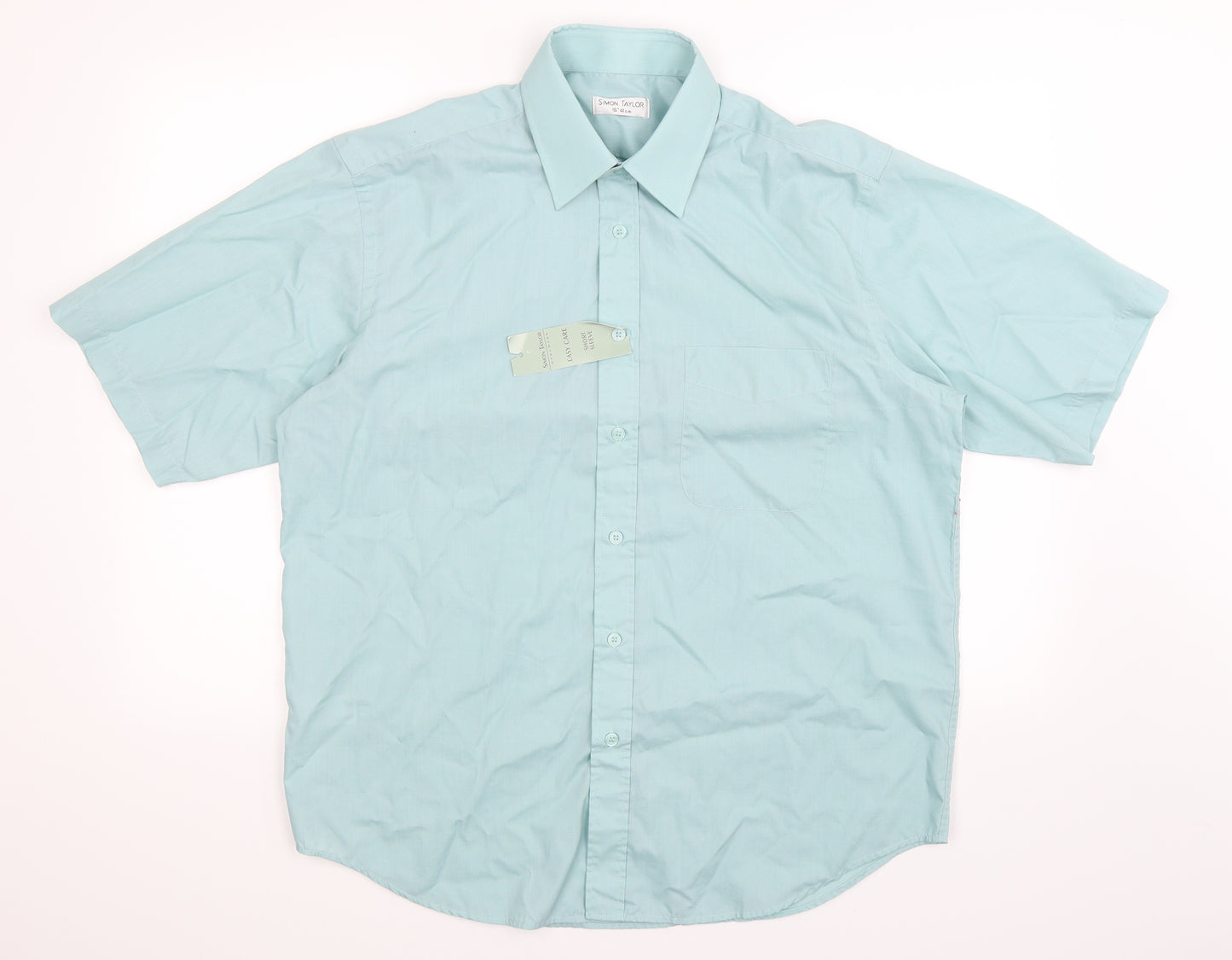 Simon Taylor Mens Green    Dress Shirt Size 16