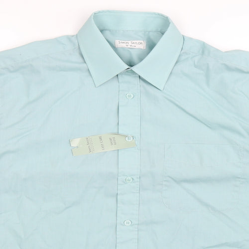 Simon Taylor Mens Green    Dress Shirt Size 16