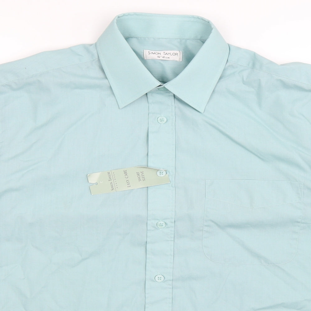 Simon Taylor Mens Green    Dress Shirt Size 16