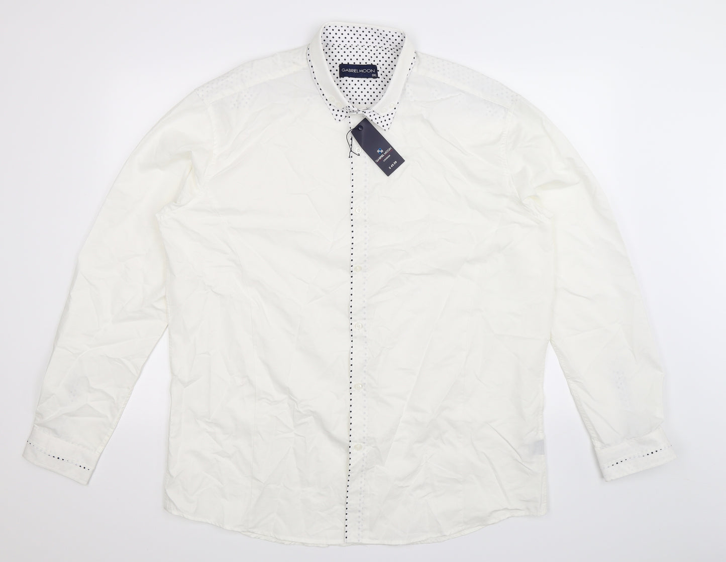 Gabriel Moon Mens White    Dress Shirt Size 3XL