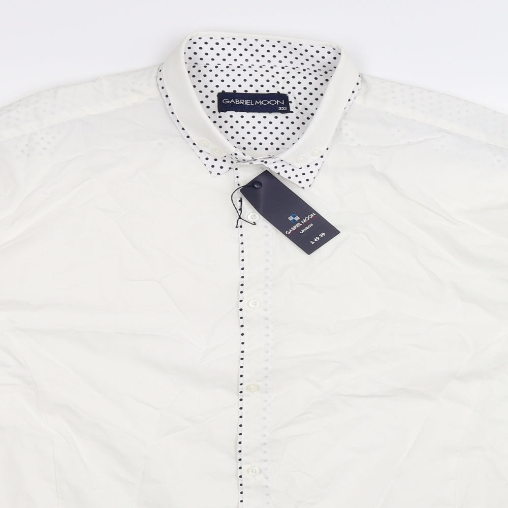 Gabriel Moon Mens White    Dress Shirt Size 3XL