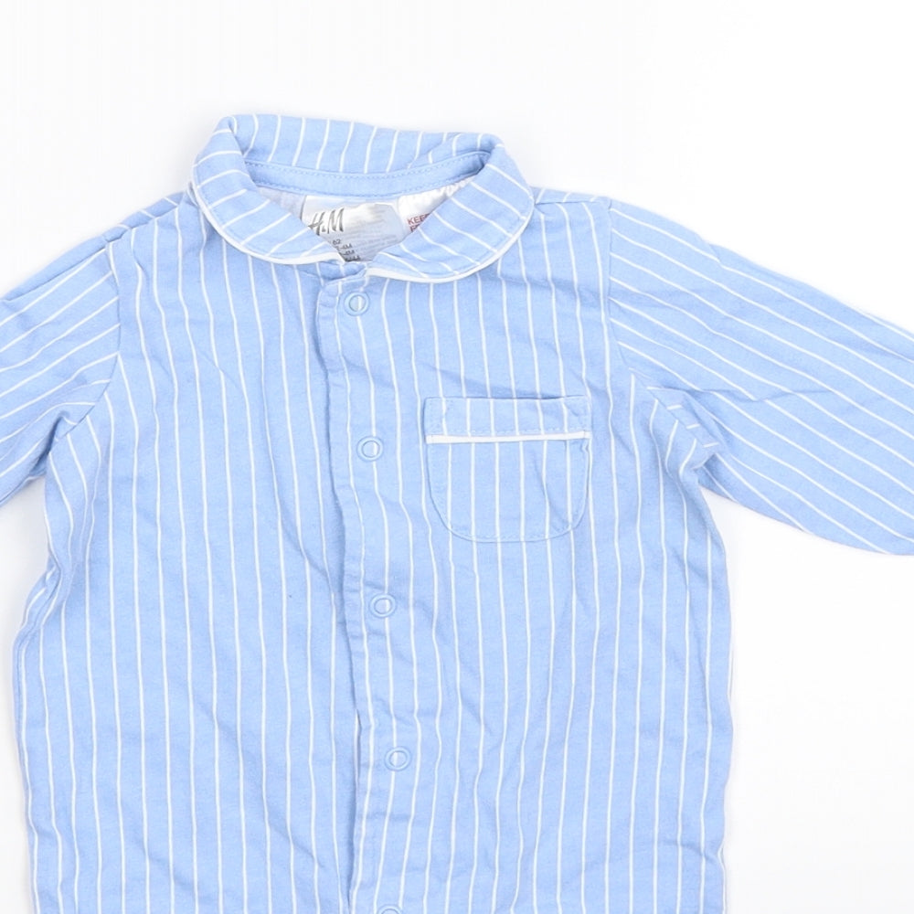 H&M Baby Blue Striped  Babygrow One-Piece Size 0-3 Months