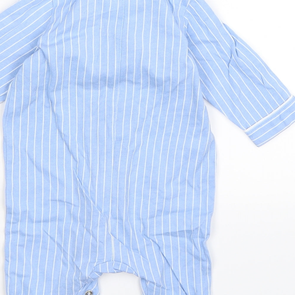 H&M Baby Blue Striped  Babygrow One-Piece Size 0-3 Months
