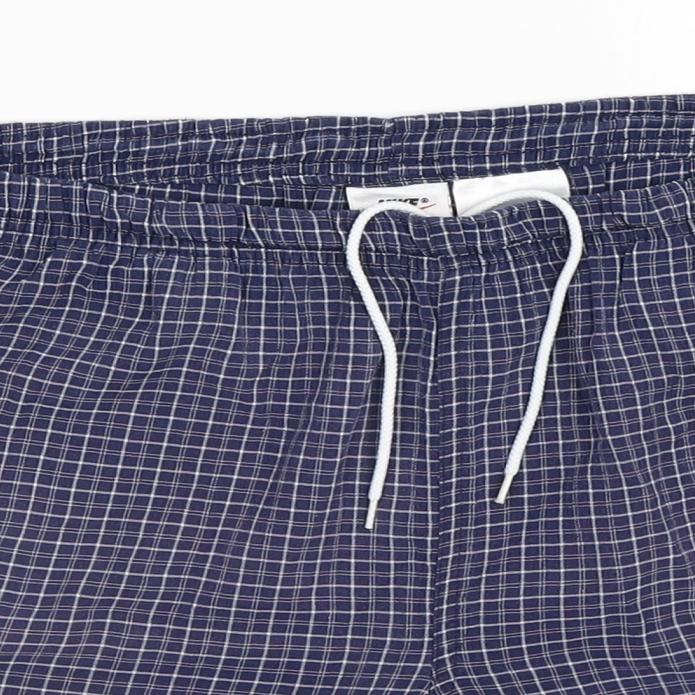 Nike Mens Blue Check  Bermuda Shorts Size M