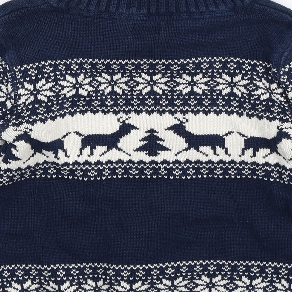 F&F Boys Blue  Knit Pullover Jumper Size 4-5 Years