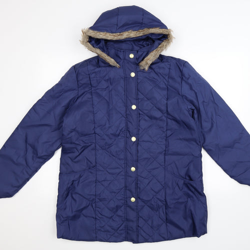 Anne De Lancay Womens Blue   Jacket Coat Size M