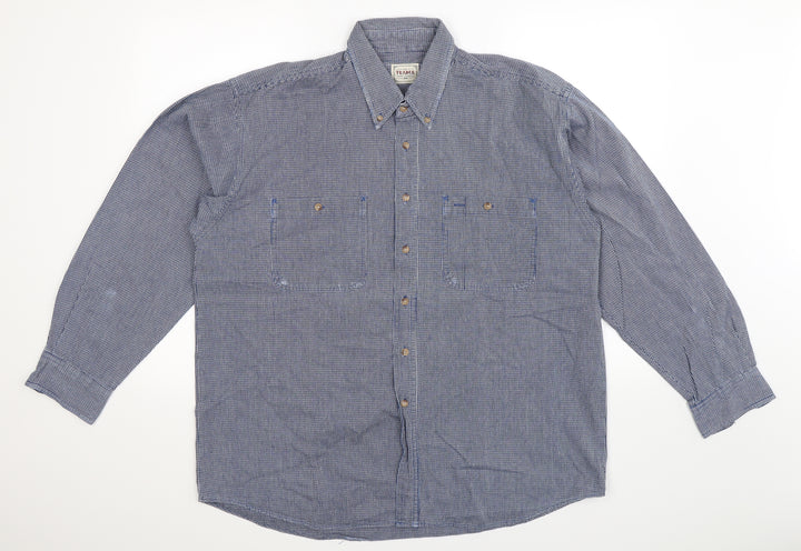 Trader Mens Blue    Button-Up Size L