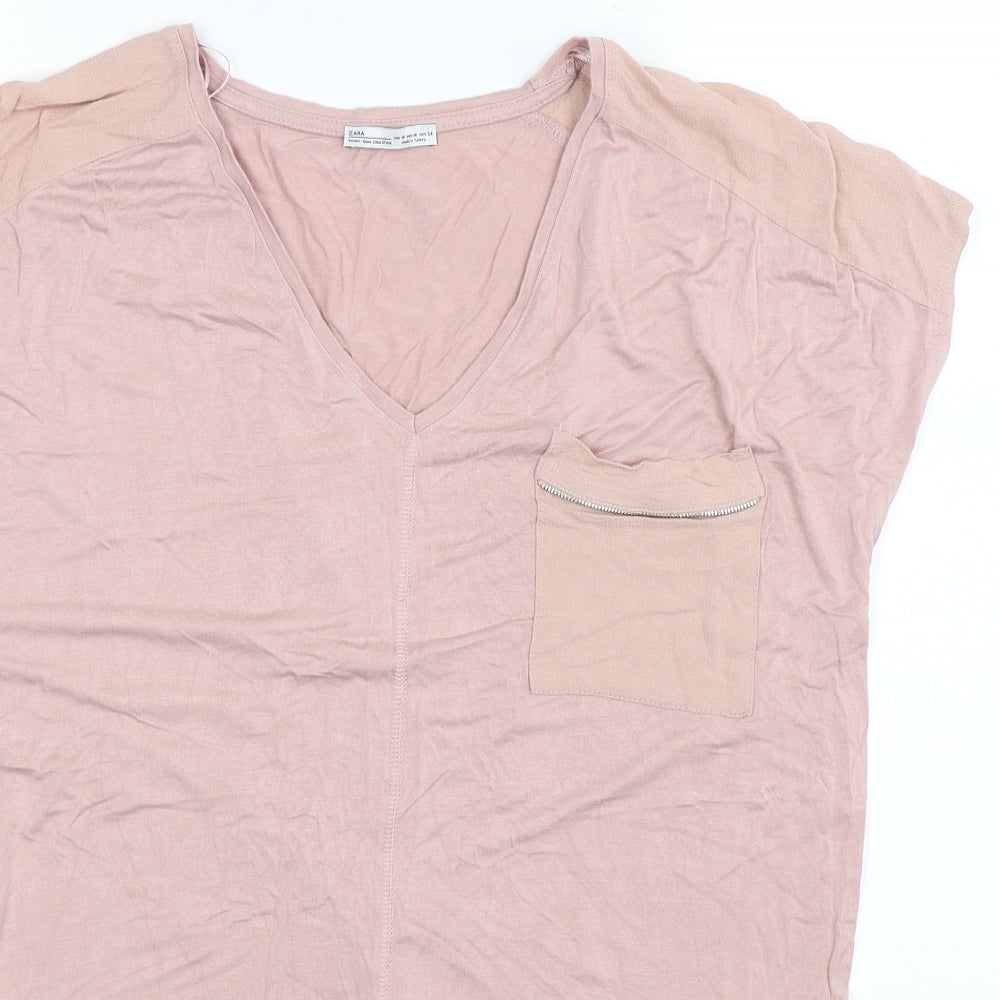 Zara Womens Pink   Basic Tank Size M