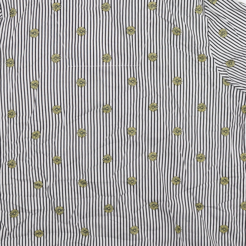 TU Womens White Striped  Basic Button-Up Size 18