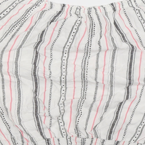 H&M Girls White Striped  Basic Blouse Size 14 Years