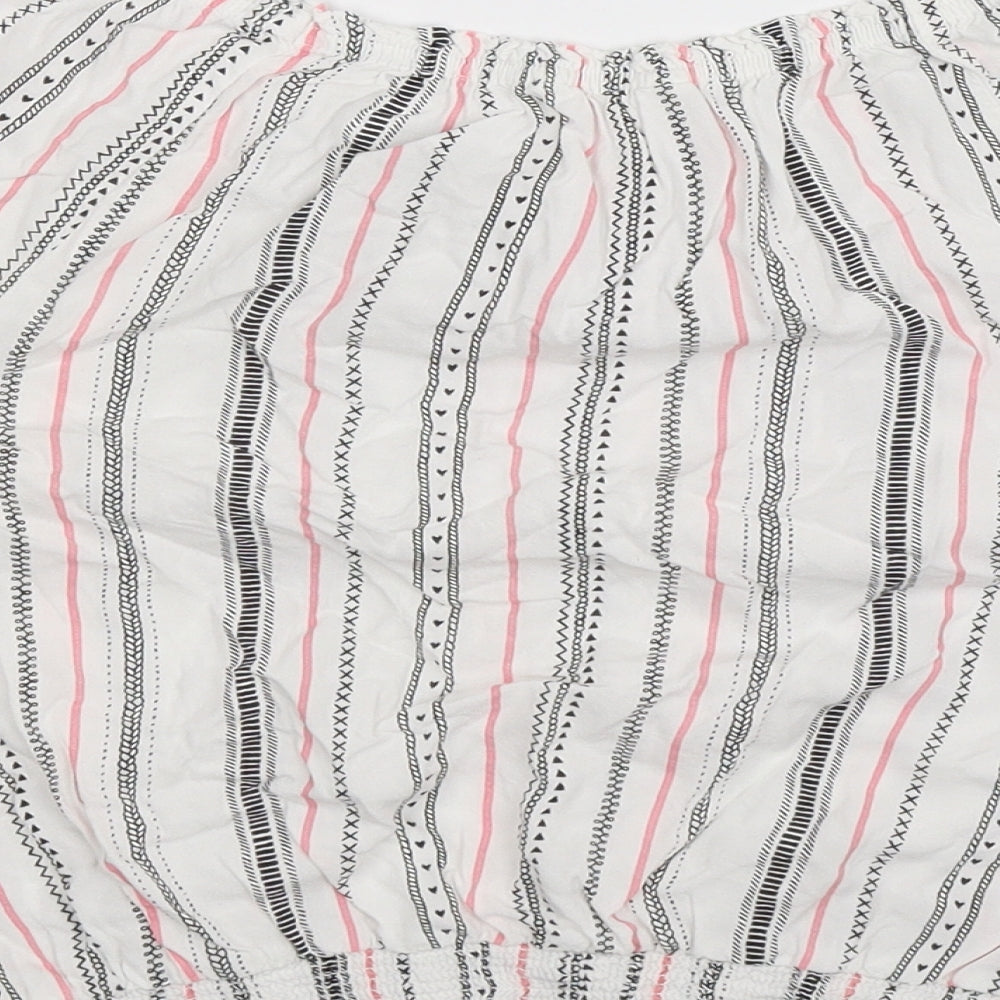 H&M Girls White Striped  Basic Blouse Size 14 Years