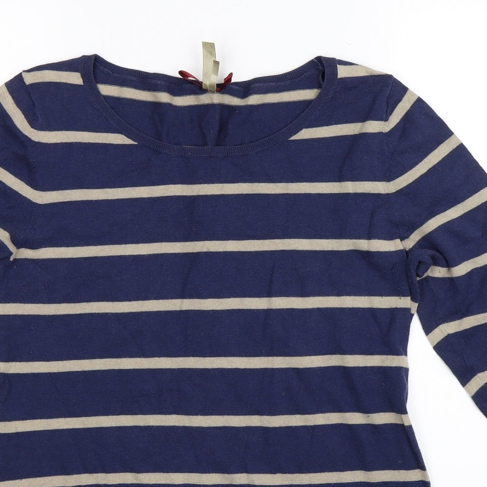 NEXT Womens Blue Striped Knit Pullover Jumper Size 14