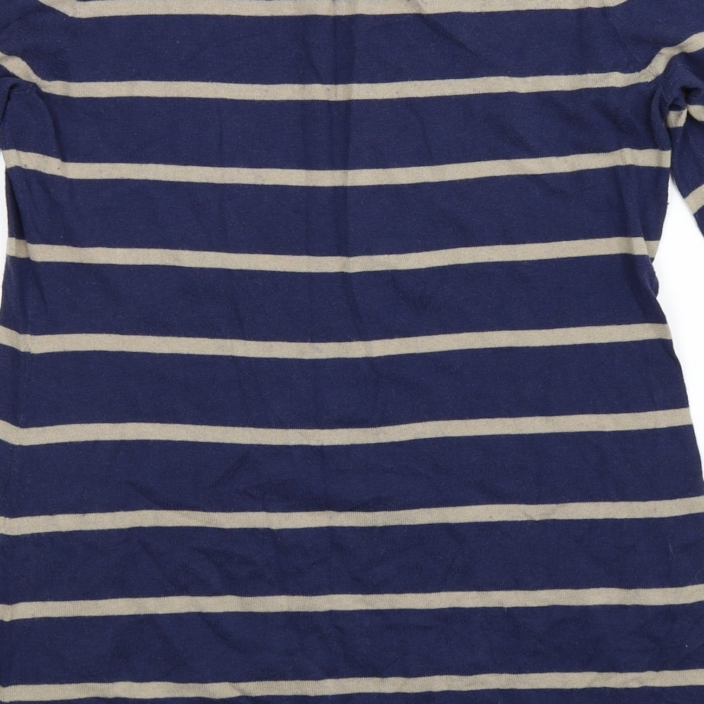 NEXT Womens Blue Striped Knit Pullover Jumper Size 14