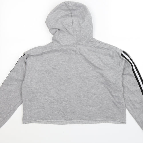 Love Island Womens Grey Striped  Pullover Hoodie Size 12