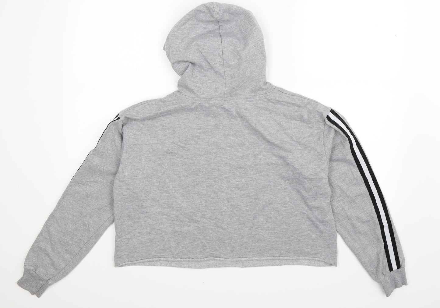 Love Island Womens Grey Striped  Pullover Hoodie Size 12
