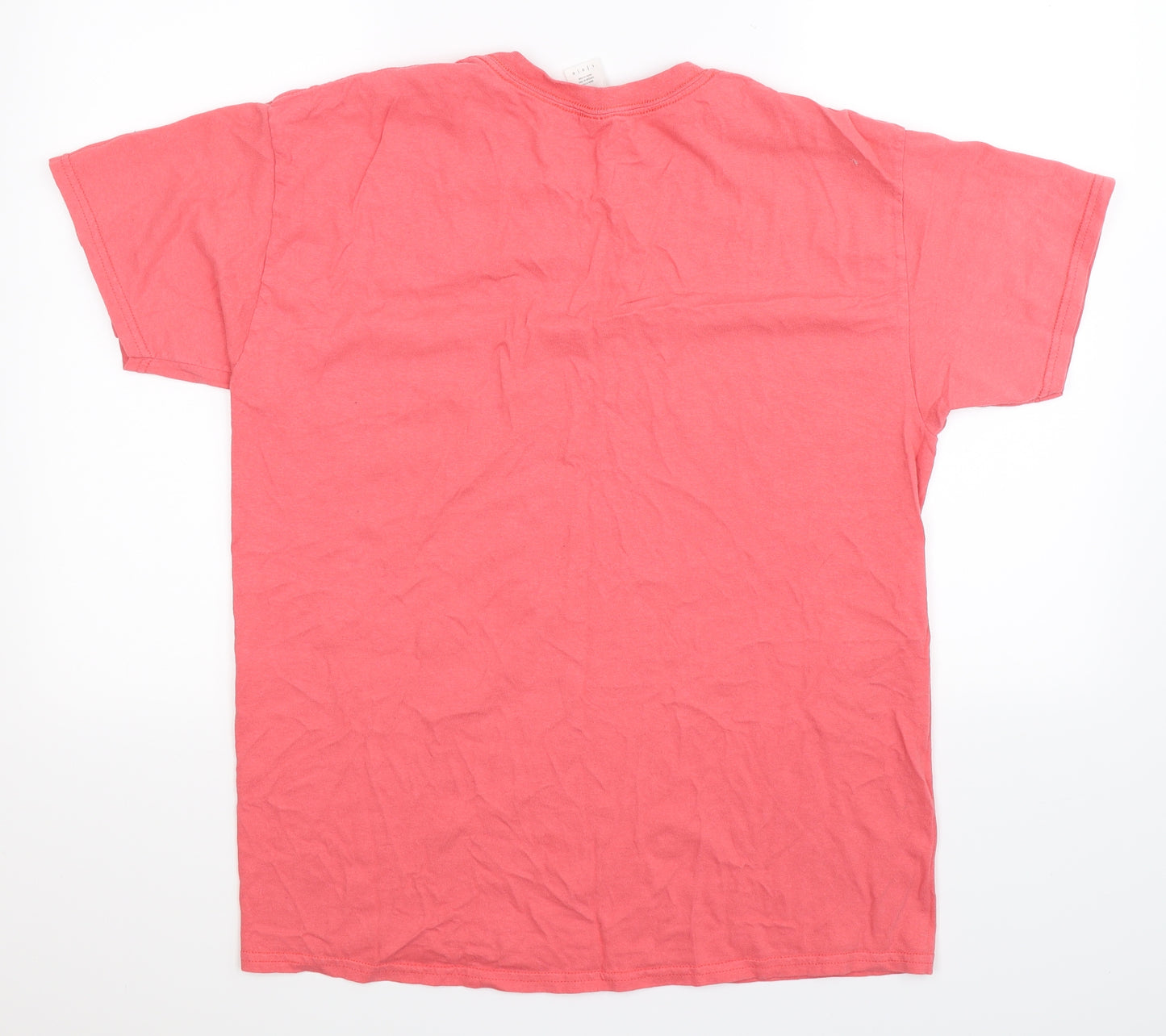 Gildan Mens Pink    T-Shirt Size L