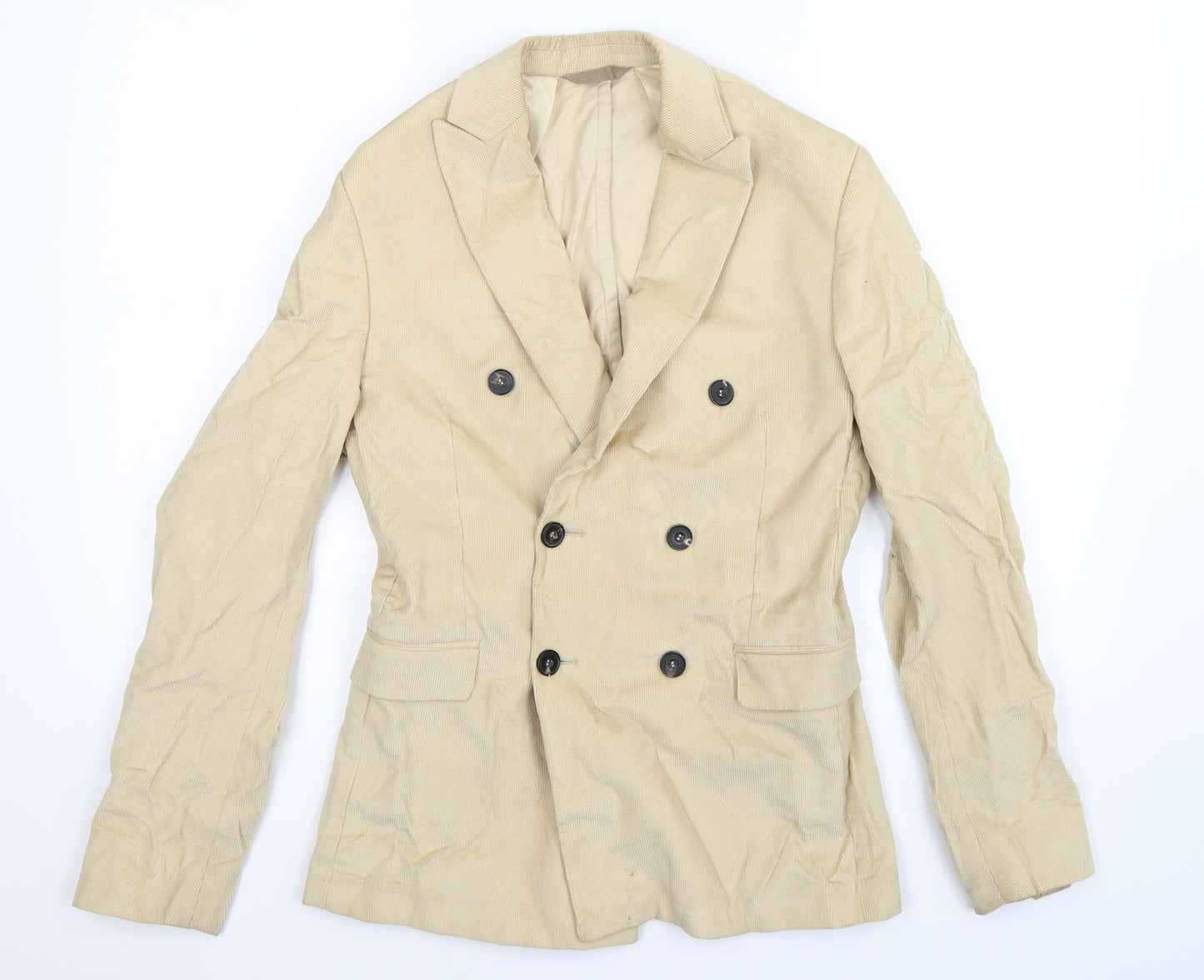 Zara Mens Beige  Corduroy Jacket Blazer Size 36