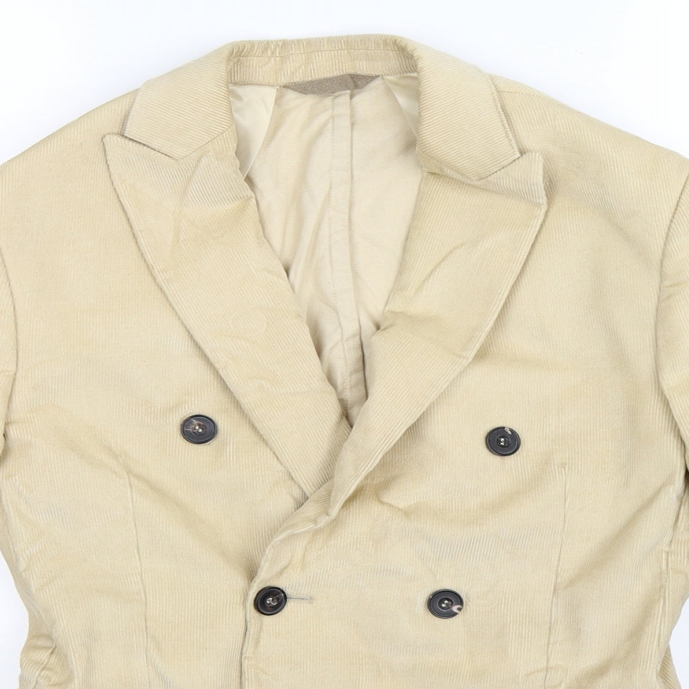 Zara Mens Beige  Corduroy Jacket Blazer Size 36