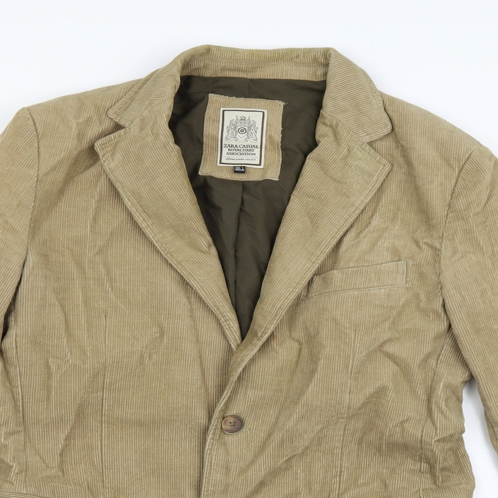ZARA Man Mens Brown  Corduroy Jacket Blazer Size L