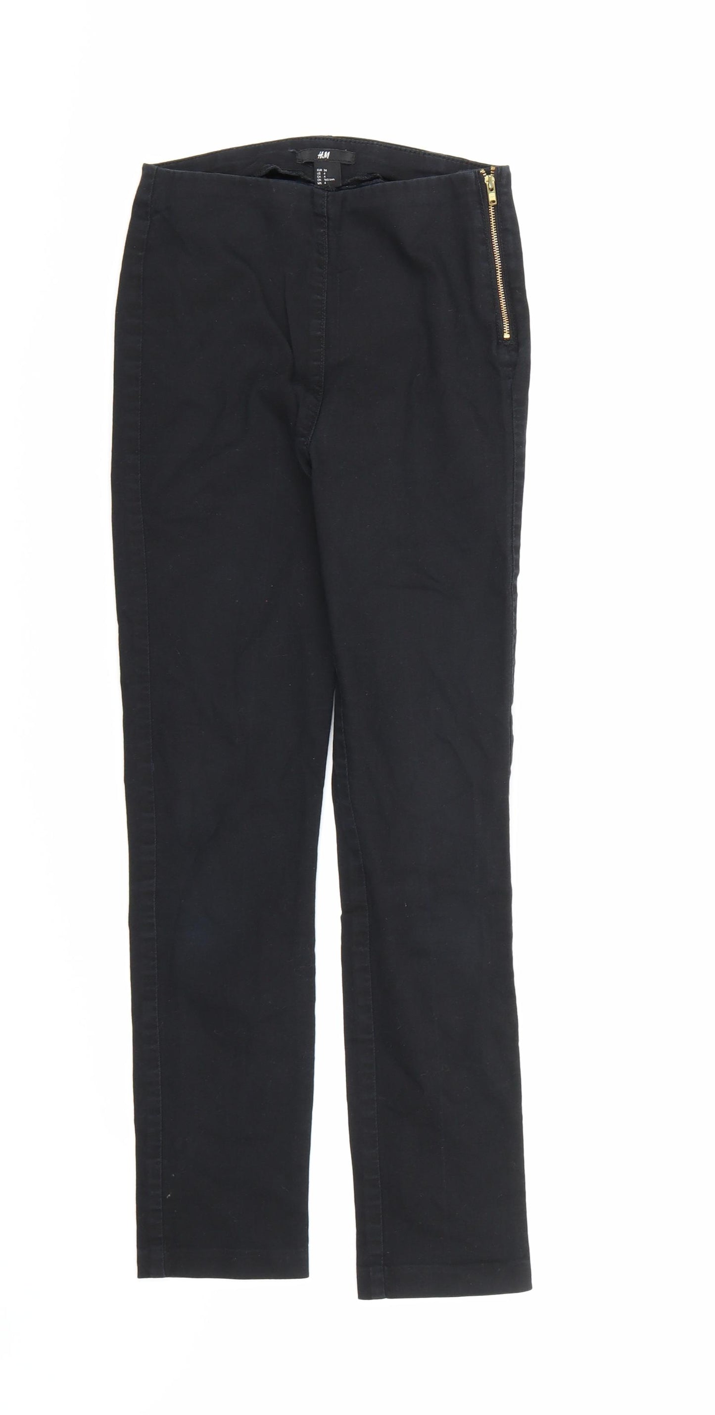 H&M Womens Black  Denim Skinny Jeans Size 6 L26 in
