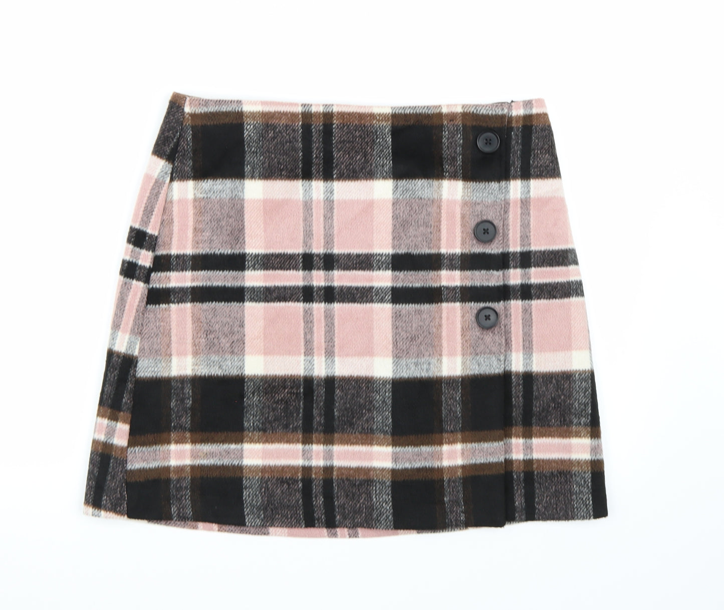 F&F Womens Pink Check  A-Line Skirt Size 12