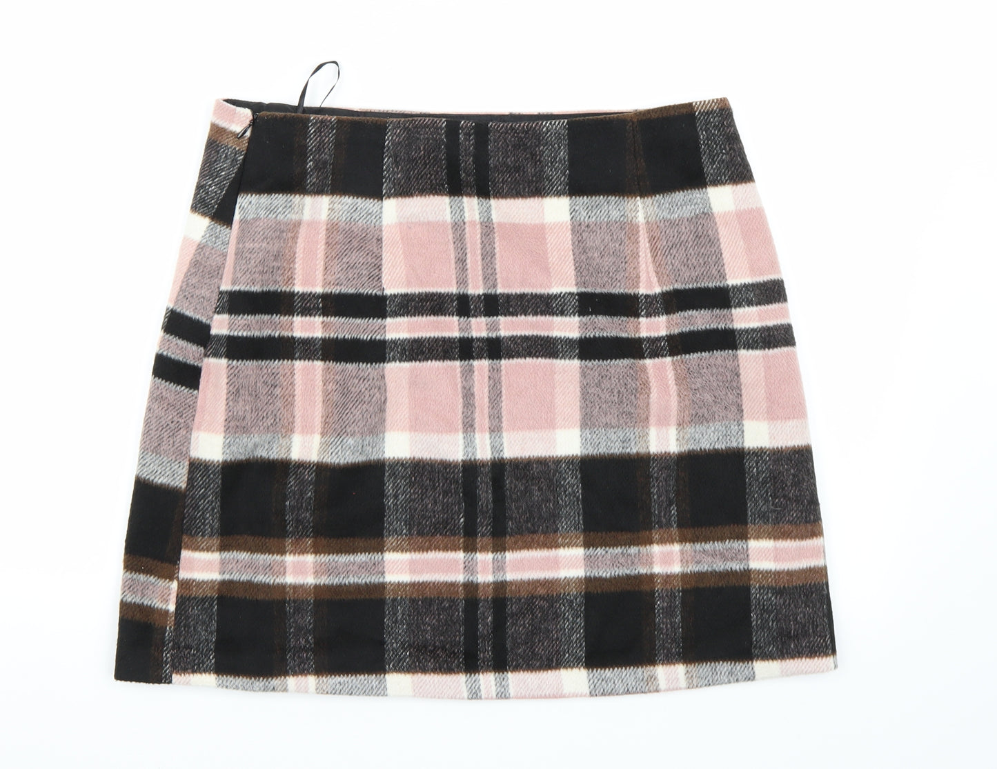 F&F Womens Pink Check  A-Line Skirt Size 12