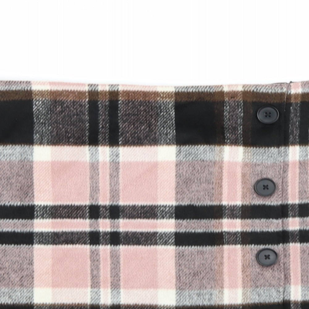 F&F Womens Pink Check  A-Line Skirt Size 12