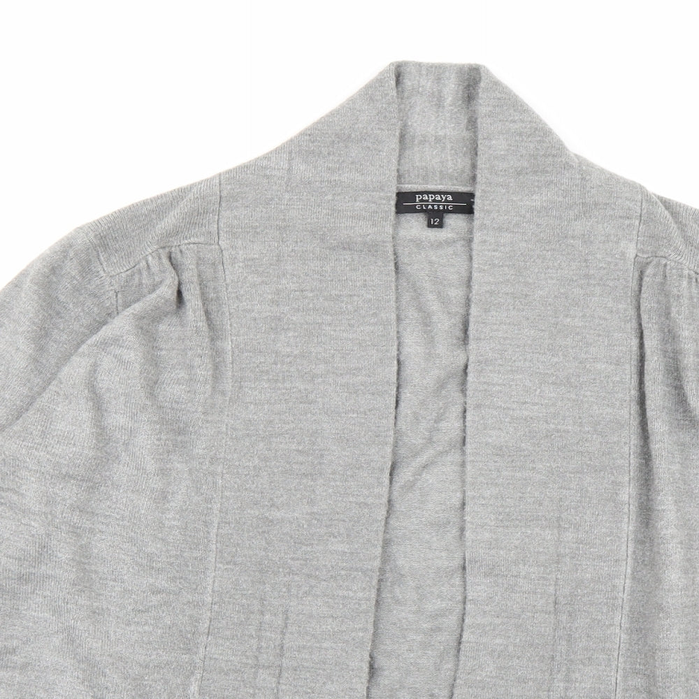 Papaya Womens Grey  Knit Cardigan Jumper Size 12