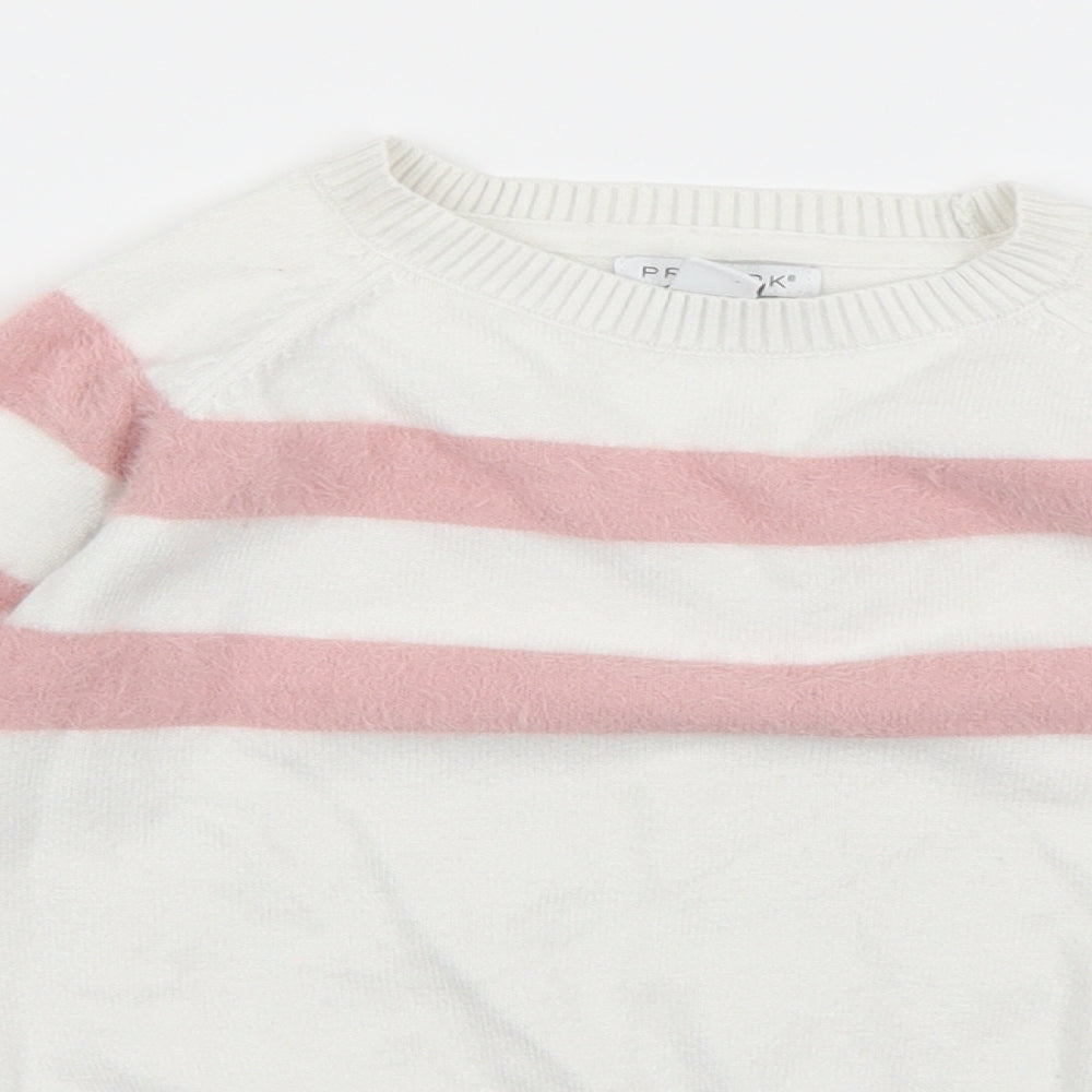 Primark Girls White  Knit Pullover Jumper Size 8-9 Years