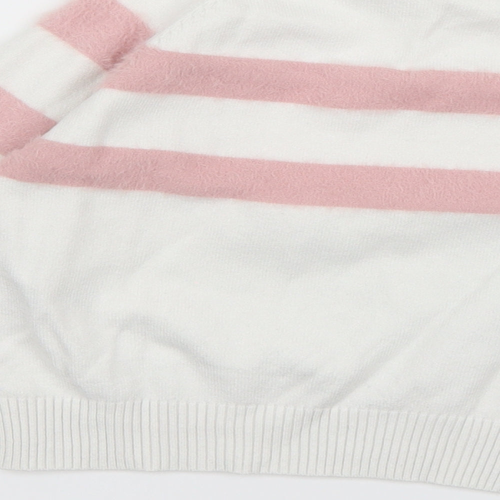 Primark Girls White  Knit Pullover Jumper Size 8-9 Years