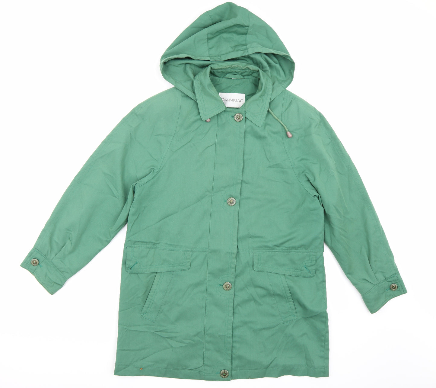 DANNIMAC Womens Green   Overcoat Coat Size S