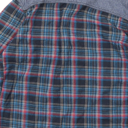F&F Mens Blue Check   Button-Up Size S