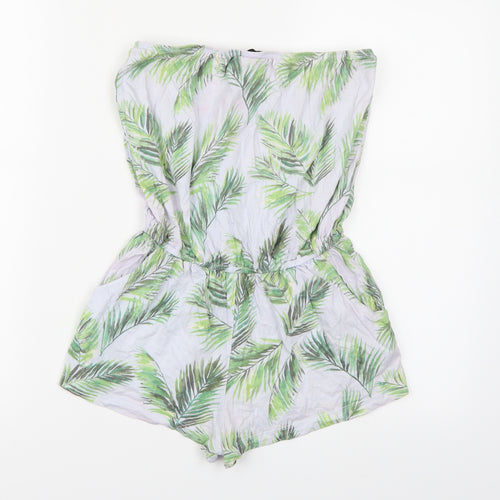 FOREVER 21 Womens Blue Floral  Playsuit One-Piece Size S L3 in