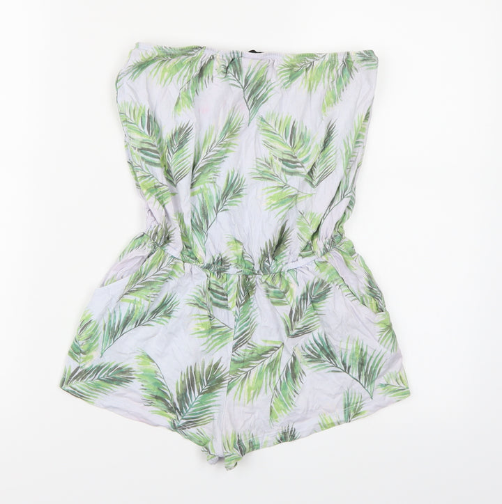 FOREVER 21 Womens Blue Floral  Playsuit One-Piece Size S L3 in