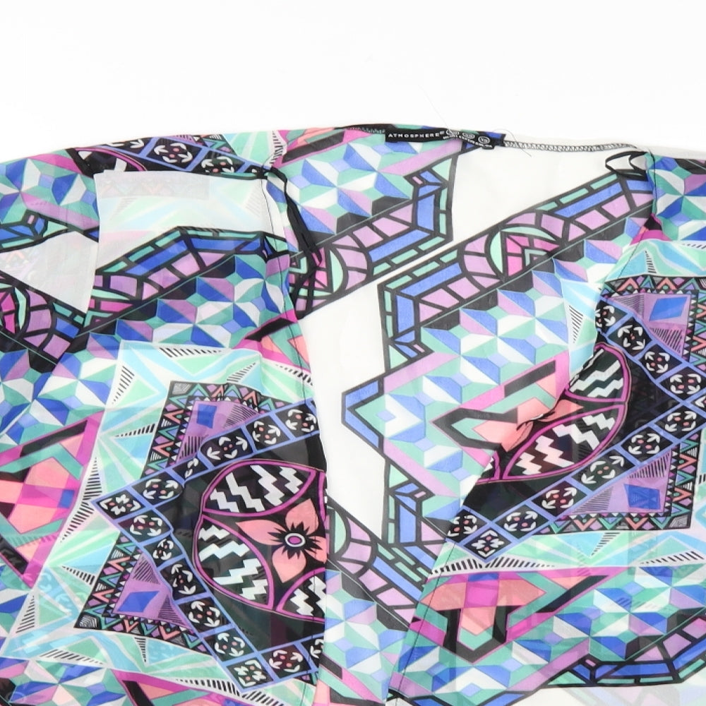 Atmosphere Womens Multicoloured Geometric  Kimono Blouse Size XS