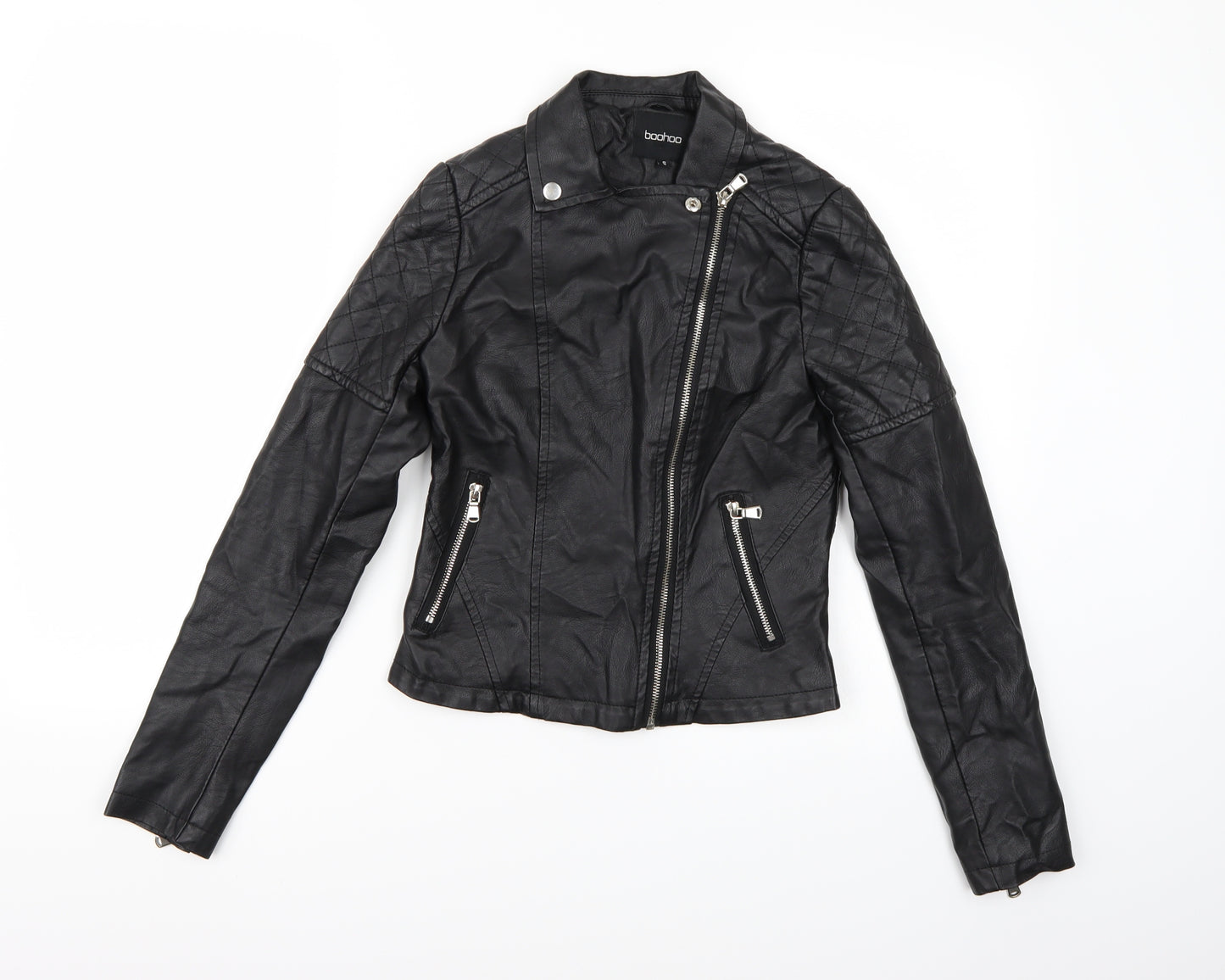 Boohoo Womens Black   Biker Jacket Size S