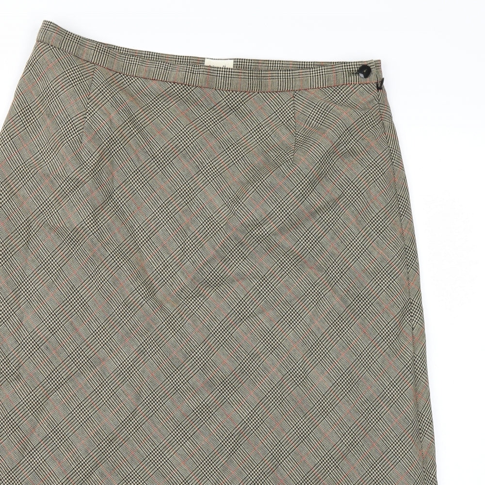 Viyella Womens Brown Check  A-Line Skirt Size 14