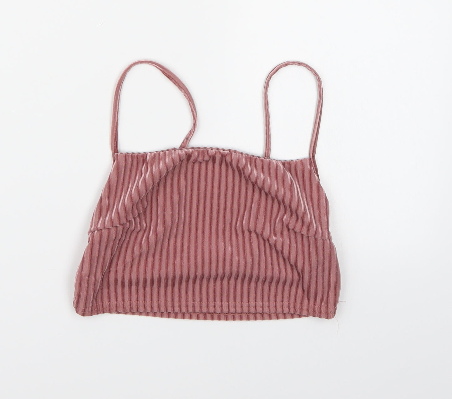 New Look Womens Pink  Velour Cropped Tank Size 6