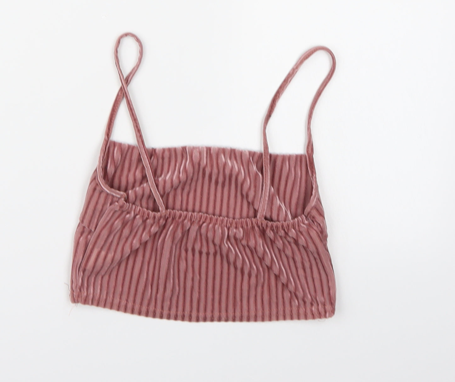 New Look Womens Pink  Velour Cropped Tank Size 6