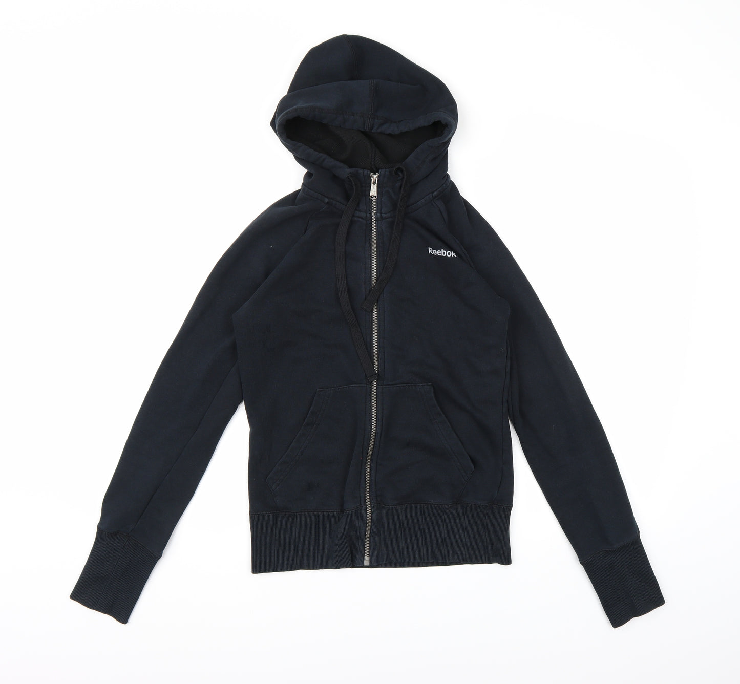 Reebok Womens Blue  Jersey Full Zip Hoodie Size S