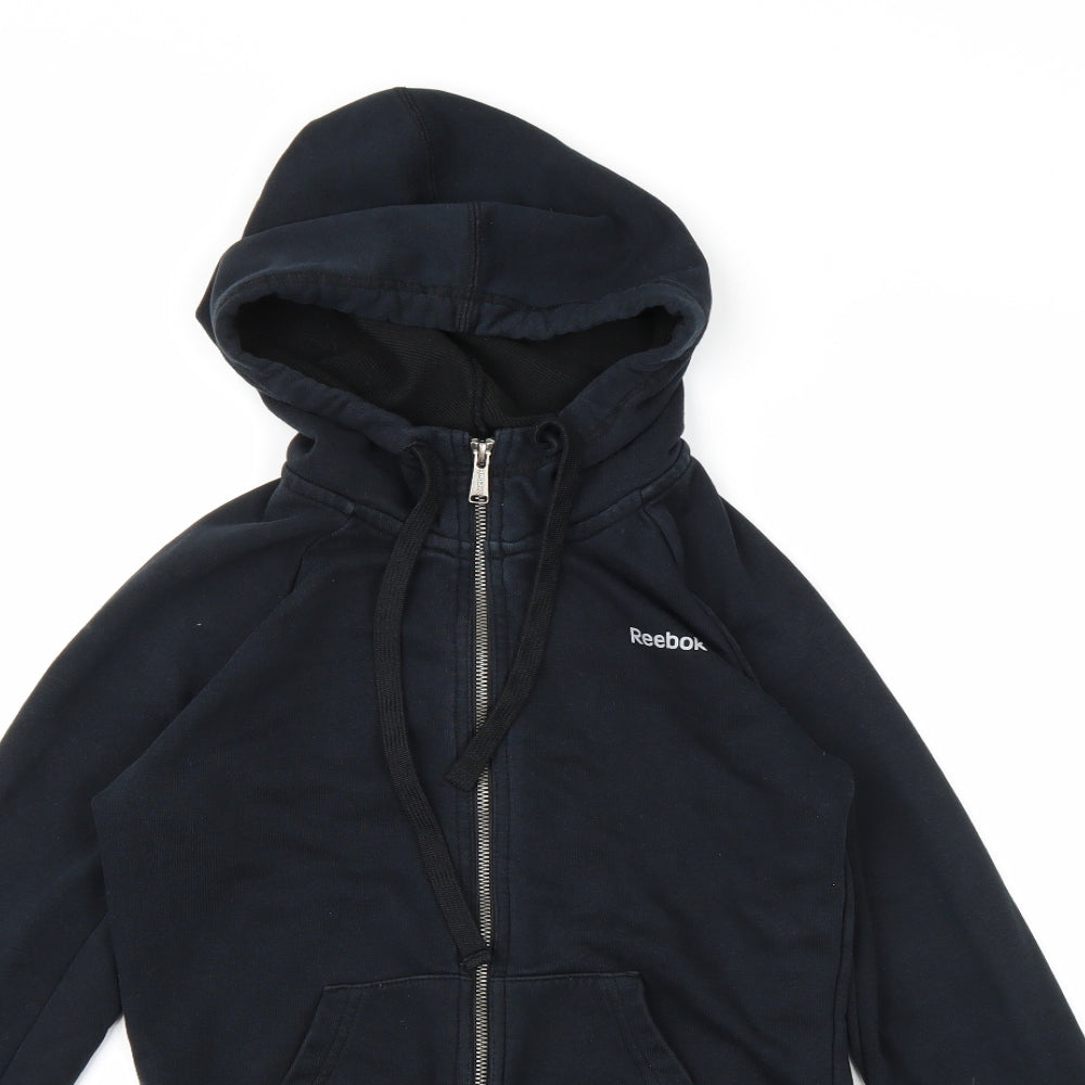 Reebok Womens Blue  Jersey Full Zip Hoodie Size S