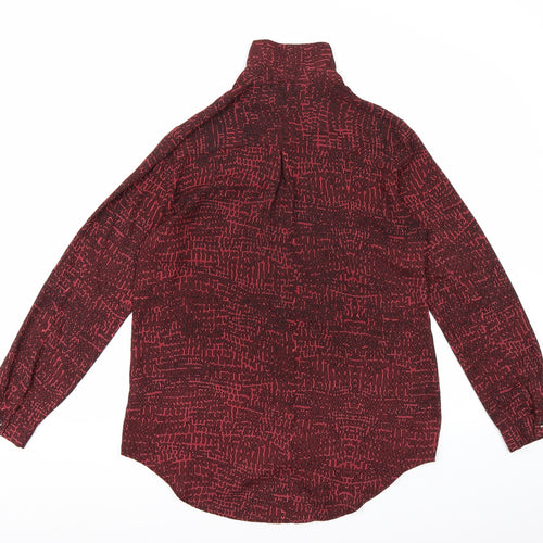 Garfield & Marks Womens Red Animal Print  Basic Blouse Size 8