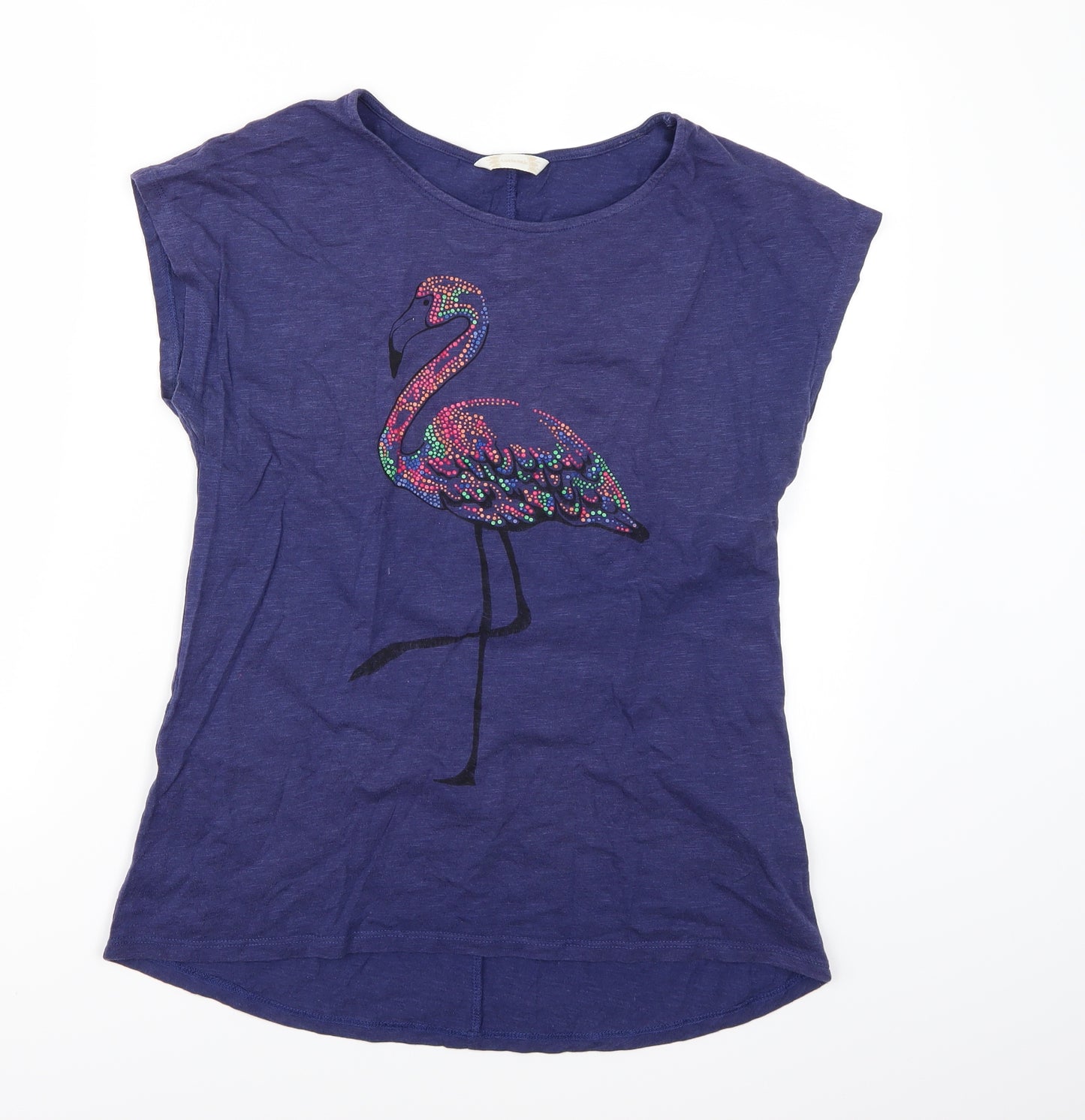 BHS Womens Blue   Basic T-Shirt Size 12  - Flamingo