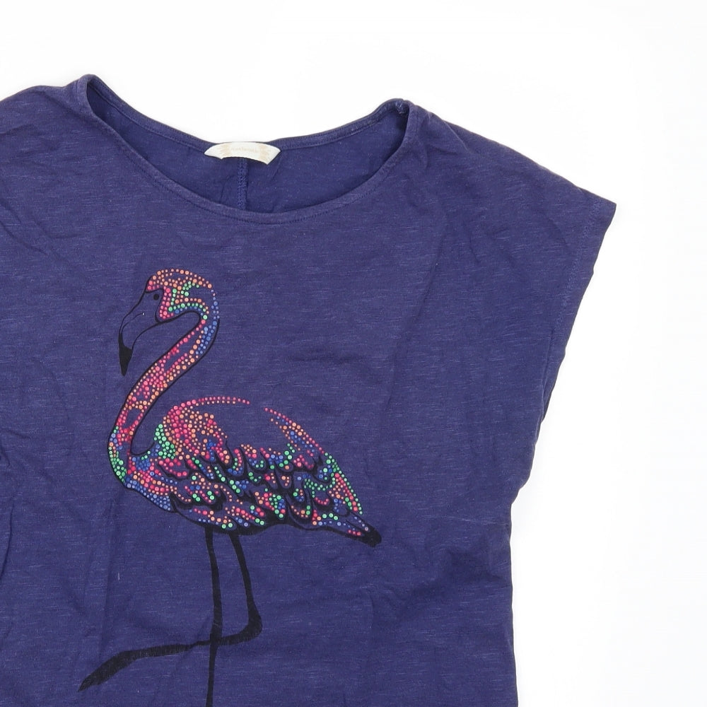 BHS Womens Blue   Basic T-Shirt Size 12  - Flamingo