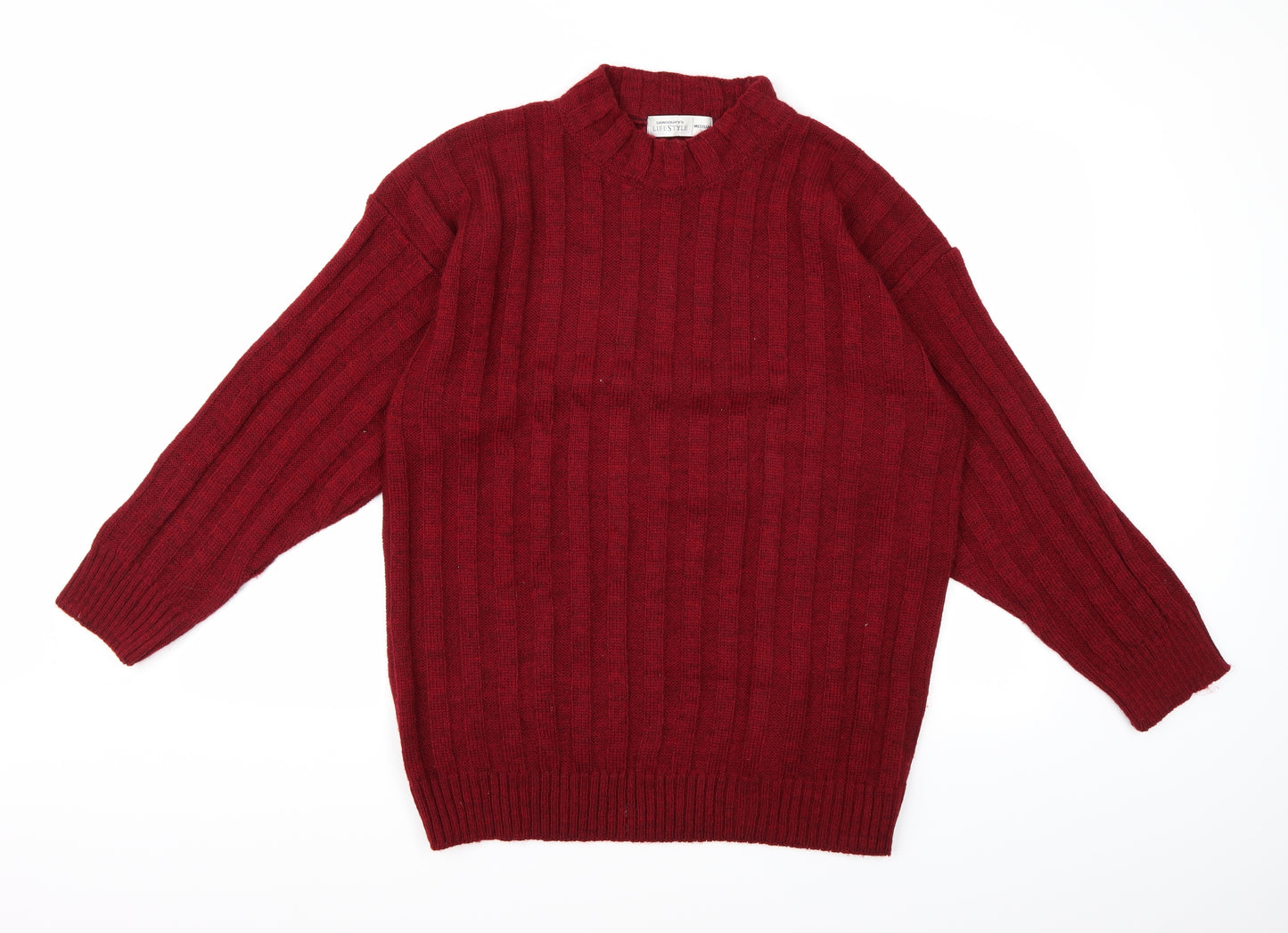 Sainsburys Mens Red  Knit Pullover Jumper Size M