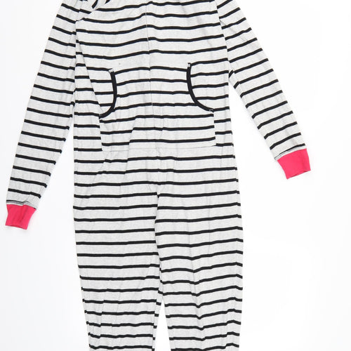 Marks and Spencer Girls Grey Striped  Top One Piece Size 13-14 Years  - All in One