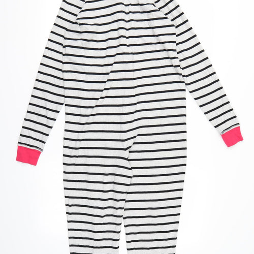 Marks and Spencer Girls Grey Striped  Top One Piece Size 13-14 Years  - All in One