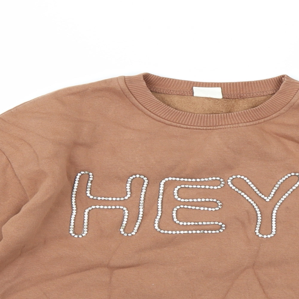Zara Girls Brown  Jersey Pullover Sweatshirt Size 10 Years