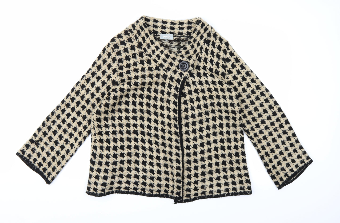 Wallis Womens Brown Check Knit Cardigan Jumper Size L