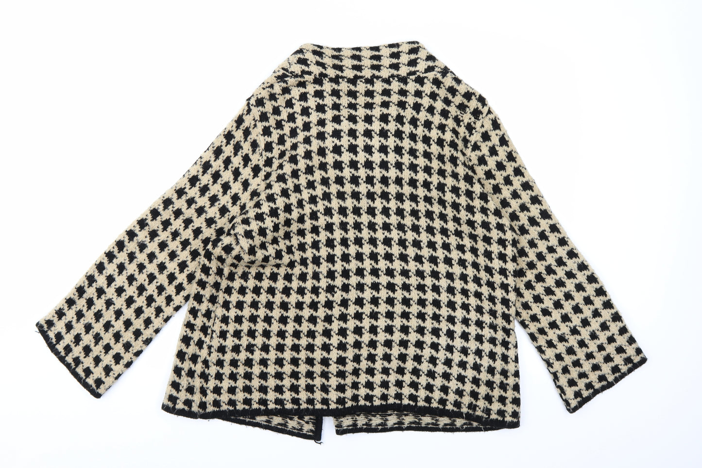 Wallis Womens Brown Check Knit Cardigan Jumper Size L